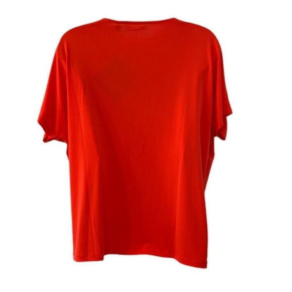 Iman Orange‎ V-Neck Dolman Sleeve Knot Front Casual Blouse Top - Picture 4 of 5